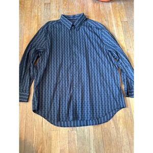 Perry Ellis Patterned Button Up Long Sleeve Dress‎ Shirt Men's 2XL
